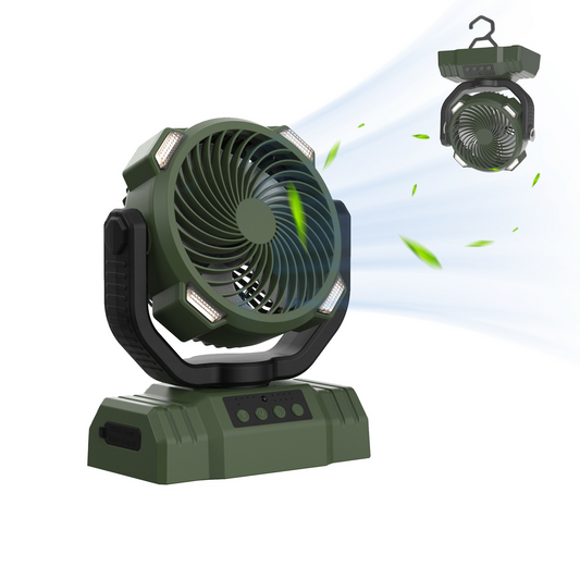 Power Bank con Luz LED y Ventilador para Camping y Exterior – 3 en 1 Portátil