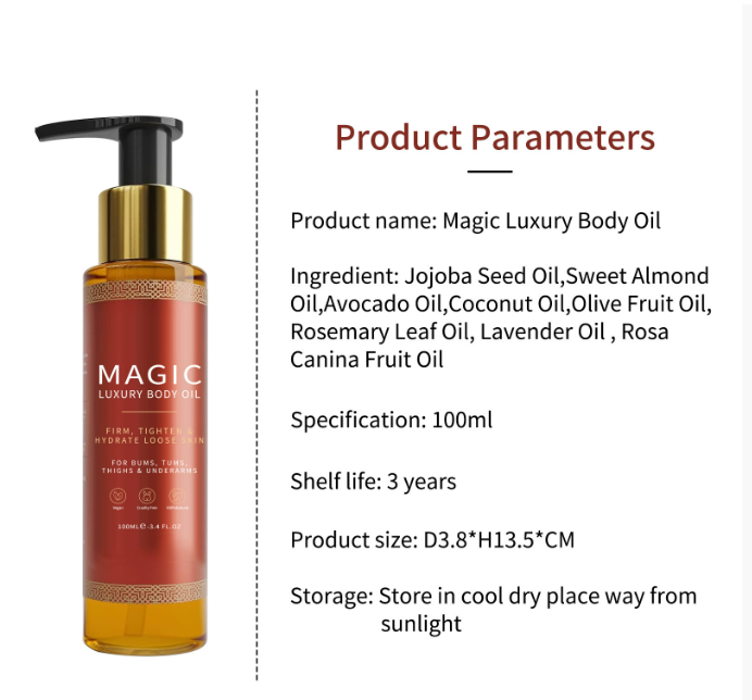 Aceite Corporal Mágico – Brillo, Hidratación y Efecto Satinado para la Piel
