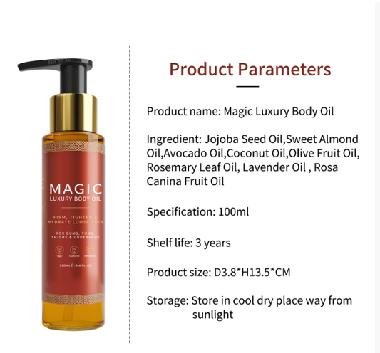 Aceite Corporal Mágico – Brillo, Hidratación y Efecto Satinado para la Piel