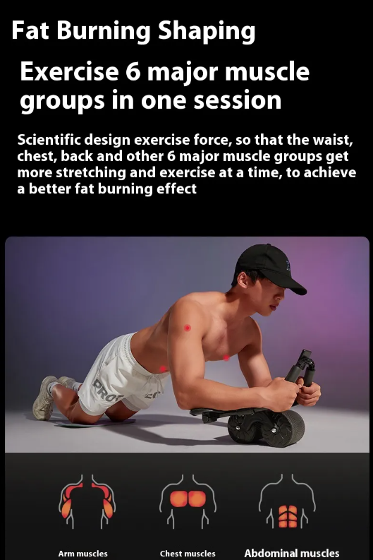 Rueda Abdominal con Rebote Automático – Entrenamiento Core Seguro y Eficaz