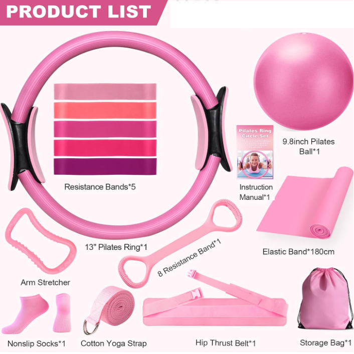 Set Completo de Yoga y Pilates 13 Piezas – Kit de Entrenamiento para Casa