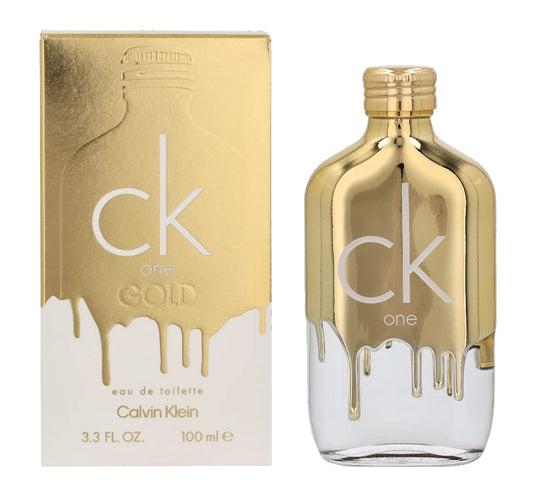 Calvin Klein CK One Gold Eau de Toilette - Fragancia Unisex Amaderada - Con notas de Bergamota, Higo, Neroli y Madera de Palo Santo - Perfumes Unisex de Lujo - Fragancia de Larga Duración
