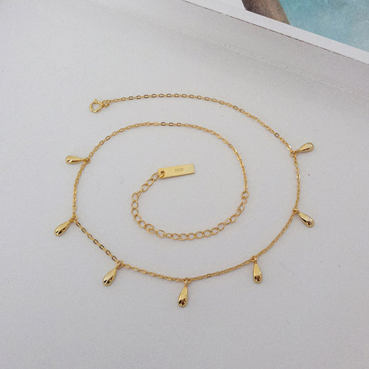 Gargantilla de Plata S925 con Diseño Gota de Agua – Collar Minimalista para Mujer