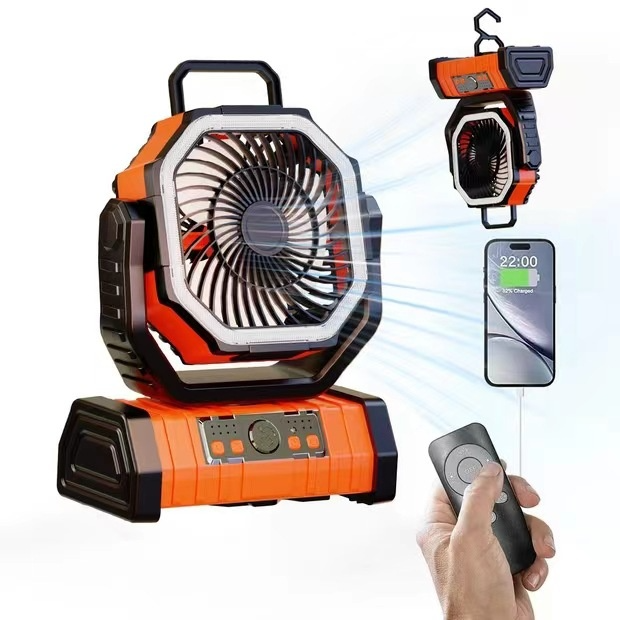 Power Bank con Luz LED y Ventilador para Camping y Exterior – 3 en 1 Portátil