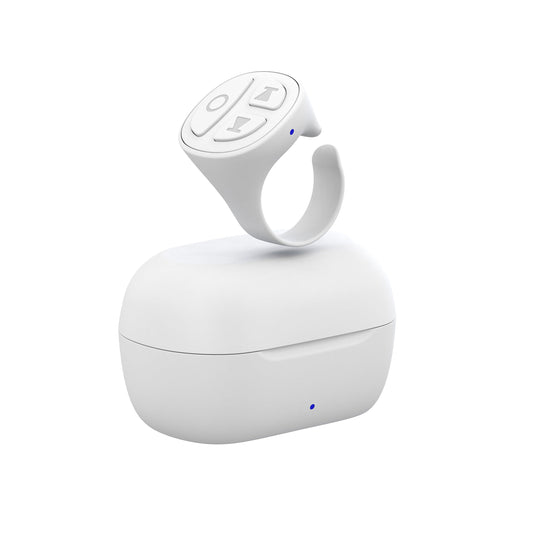 STDFORU TikTok Scrolling Ring Bluetooth Camera Remote Control Scroller Ring Auto Clicker for Live TIK Tok Scrolling Ring for iPhone Android (White)