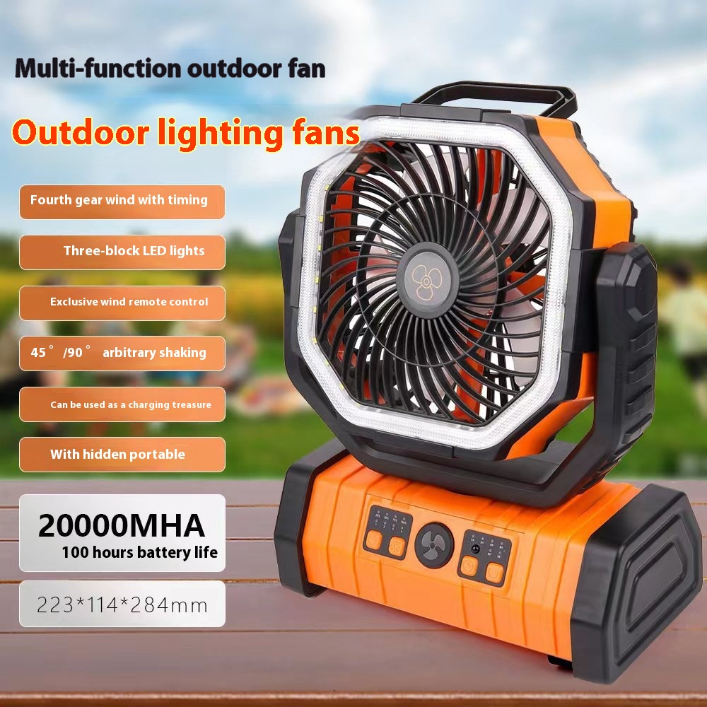 Power Bank con Luz LED y Ventilador para Camping y Exterior – 3 en 1 Portátil