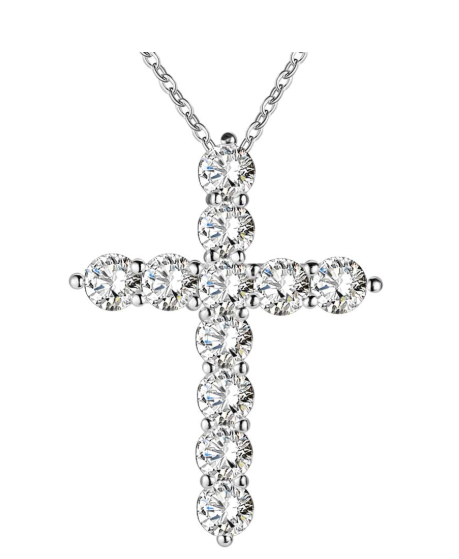 Collar Colgante Cruz de Plata con Cristal CZ para Mujer – Joya Elegante