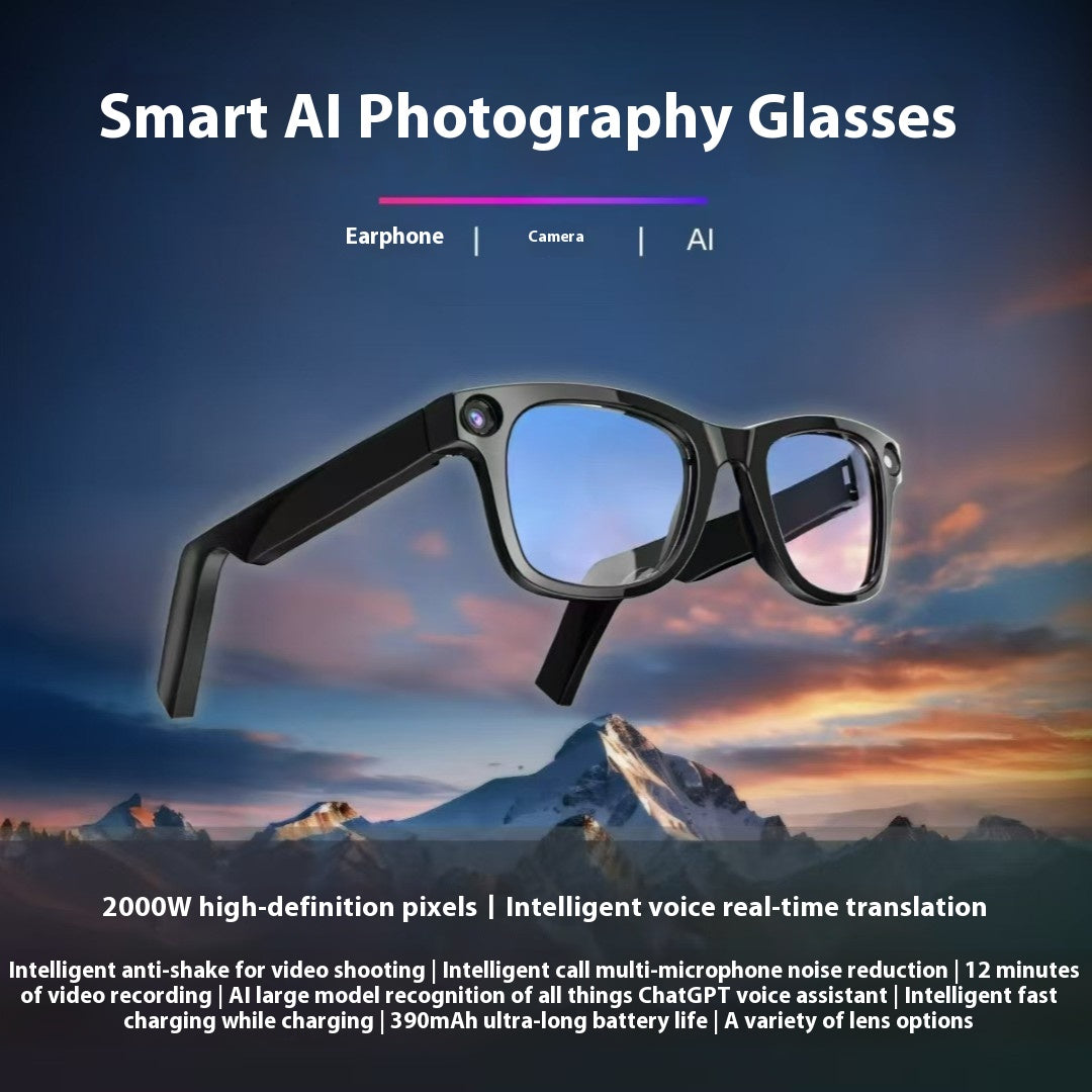 Gafas Inteligentes con Cámara AI – Graba, Fotografa y Conecta con tu Móvil
